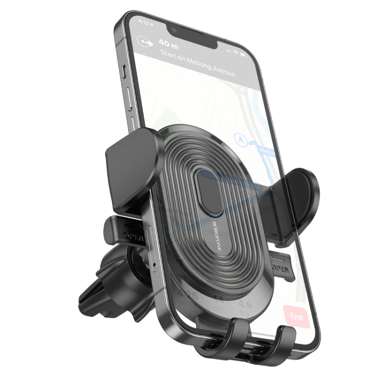 Borofone BH84 Car Air Outlet One-button Phone Holder(Black) - Car Holders by Borofone | Online Shopping South Africa | PMC Jewellery