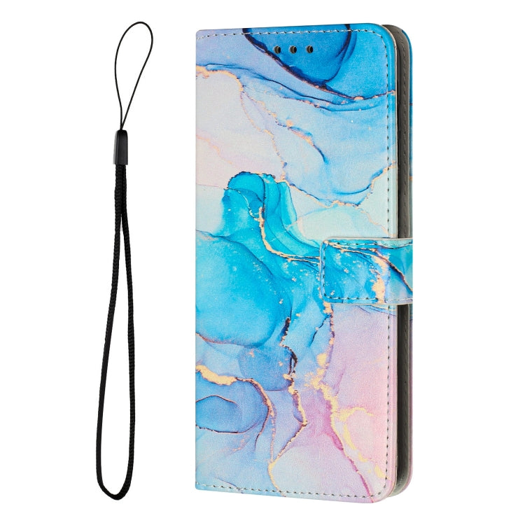 For Motorola Moto E13 Painted Marble Pattern Leather Phone Case(Pink Green) - Motorola Cases by PMC Jewellery | Online Shopping South Africa | PMC Jewellery