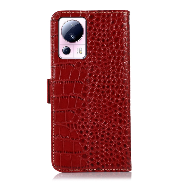 For Xiaomi 13 Lite / Civi 2 Crocodile Top Layer Cowhide Leather Phone Case(Red) - 13 Lite Cases by PMC TechLife | Online Shopping South Africa | PMC TechLife