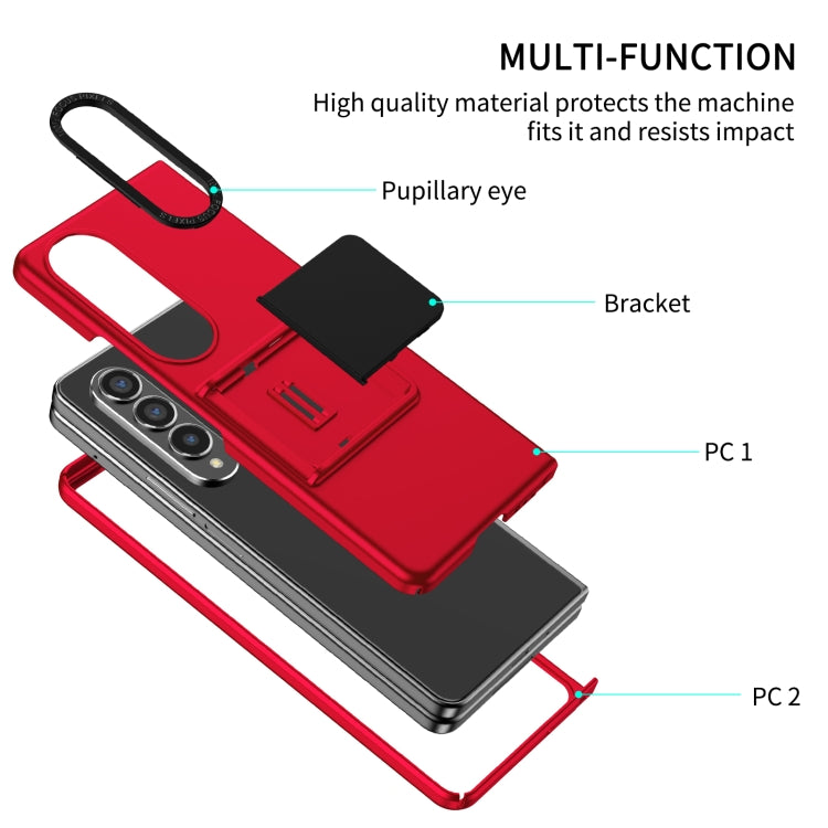 For Samsung Galaxy Z Fold4 5G Three-dimensional Folding Holder PC Phone Case(Red) - free shipping - PMC TechLife - Order now!