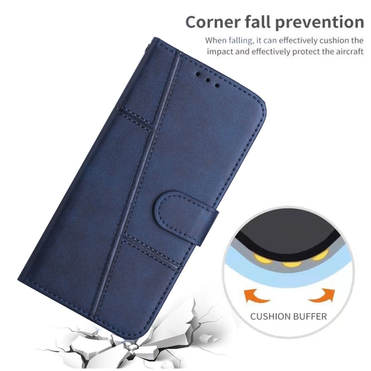 For Tecno Spark Go 2023 Stitching Calf Texture Buckle Leather Phone Case(Blue) - free shipping - PMC TechLife - Order now!