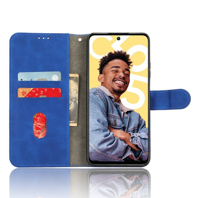 For Realme C55 Skin Feel Magnetic Flip Leather Phone Case(Blue) - Realme Cases by PMC TechLife | Online Shopping South Africa | PMC TechLife