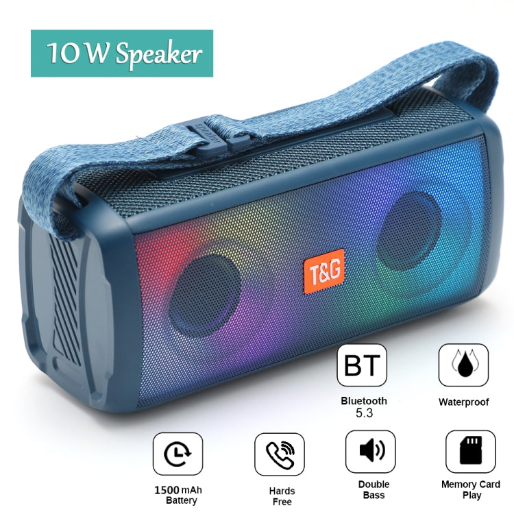 T&G TG345 Portable Outdoor Color LED Wireless Bluetooth Speaker(Blue) - Desktop Speaker by T&G | Online Shopping South Africa | PMC Jewellery