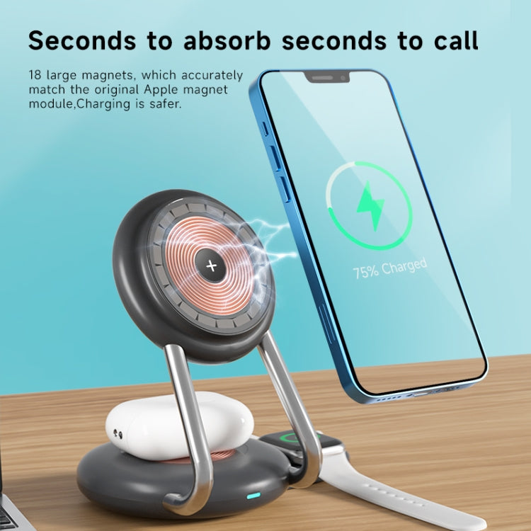 N21 15W 3 in 1 Transparent Magnetic Wireless Charger(Orange) -  by PMC TechLife | Online Shopping South Africa | PMC TechLife