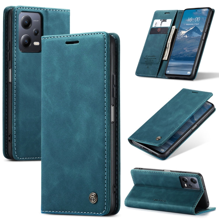 For Xiaomi Redmi Note 12 5G / Poco X5 CaseMe 013 Multifunctional Horizontal Flip Leather Phone Case(Blue) - free shipping - PMC TechLife - Order now!