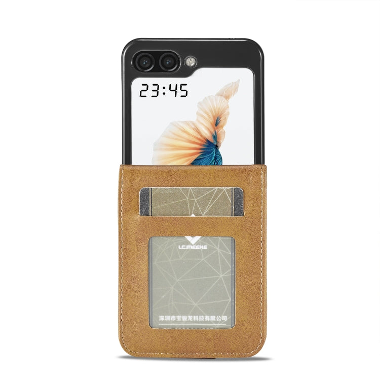 For Samsung Galaxy Z Flip5 5G LC.IMEEKE Calf Texture Leather Phone Case(Brown) - free shipping - PMC TechLife - Order now!