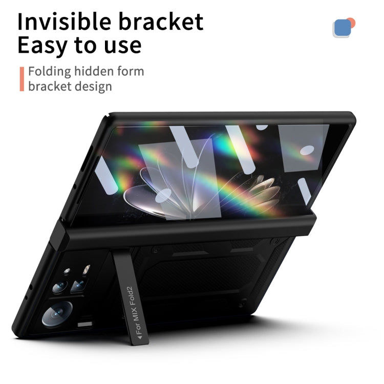 For Xiaomi Mix Fold 2 Hinge All-inclusive Magnetic Phone Case with Stand(Black) - Xiaomi Cases by PMC TechLife | Online Shopping South Africa | PMC TechLife
