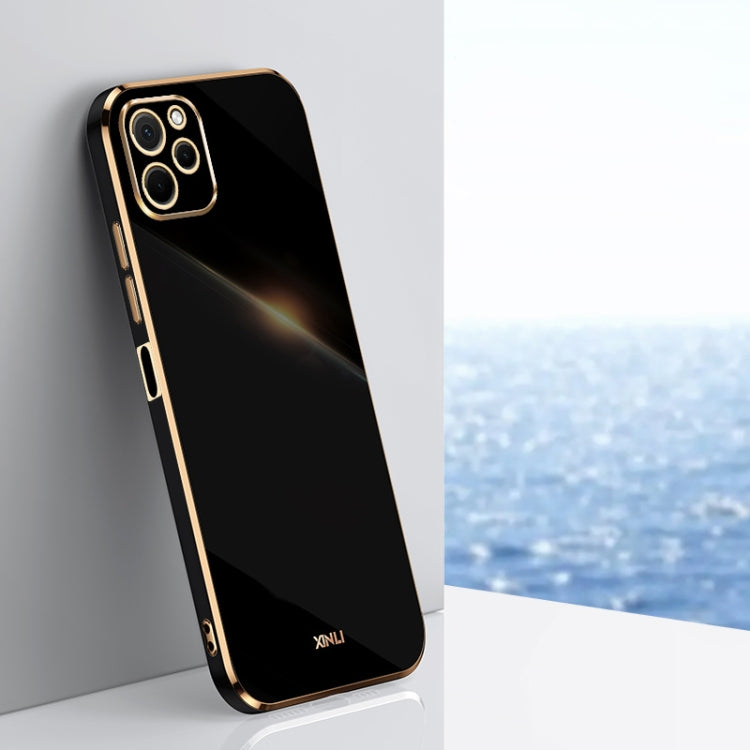 For Huawei nova Y61 XINLI Straight Edge 6D Electroplate TPU Phone Case(Black) - Huawei Cases by XINLI | Online Shopping South Africa | PMC TechLife | Buy Now Pay Later Mobicred