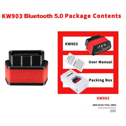 KONNWEI KW903 Bluetooth 5.0 OBD2 Car Fault Diagnostic Scan Tools Support IOS / Android(Black) - Code Readers & Scan Tools by KONNWEI | Online Shopping South Africa | PMC Jewellery | Buy Now Pay Later Mobicred