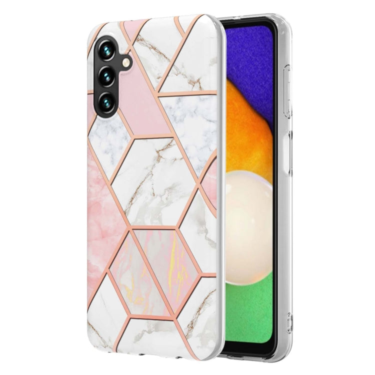 For Samsung Galaxy A54 5G Electroplating Splicing Marble TPU Phone Case(Pink White) - free shipping - PMC TechLife - Order now!
