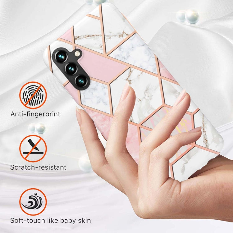 For Samsung Galaxy A54 5G Electroplating Splicing Marble TPU Phone Case(Pink White) - free shipping - PMC TechLife - Order now!