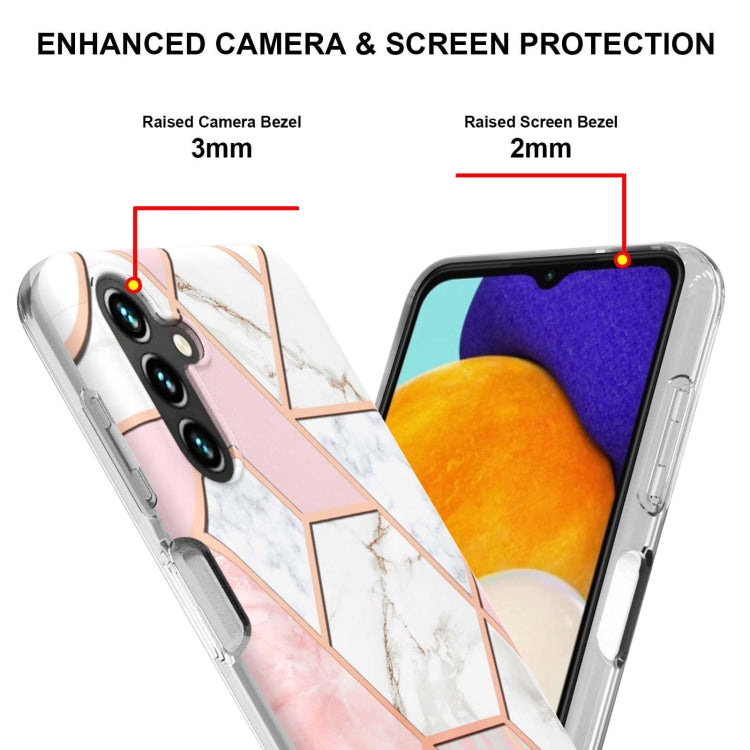 For Samsung Galaxy A54 5G Electroplating Splicing Marble TPU Phone Case(Pink White) - free shipping - PMC TechLife - Order now!