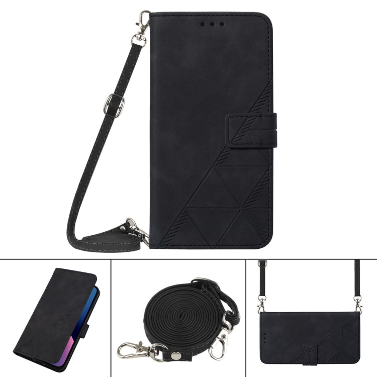 For Samsung Galaxy A34 5G Crossbody 3D Embossed Flip Leather Phone Case(Black) - free shipping - PMC TechLife - Order now!
