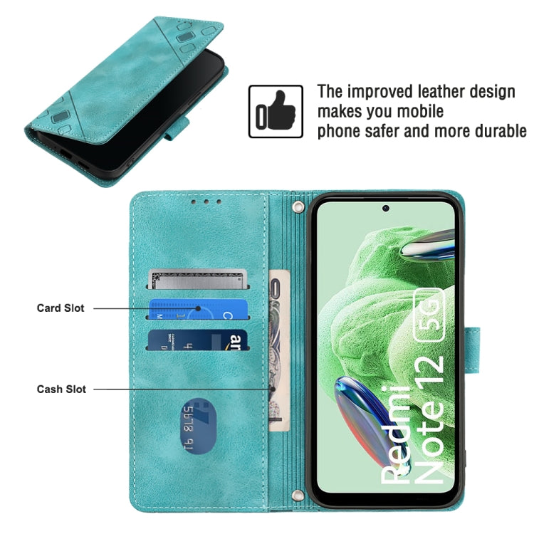 For Xiaomi Poco X5 5G Skin-feel Embossed Leather Phone Case(Green) - free shipping - PMC TechLife - Order now!