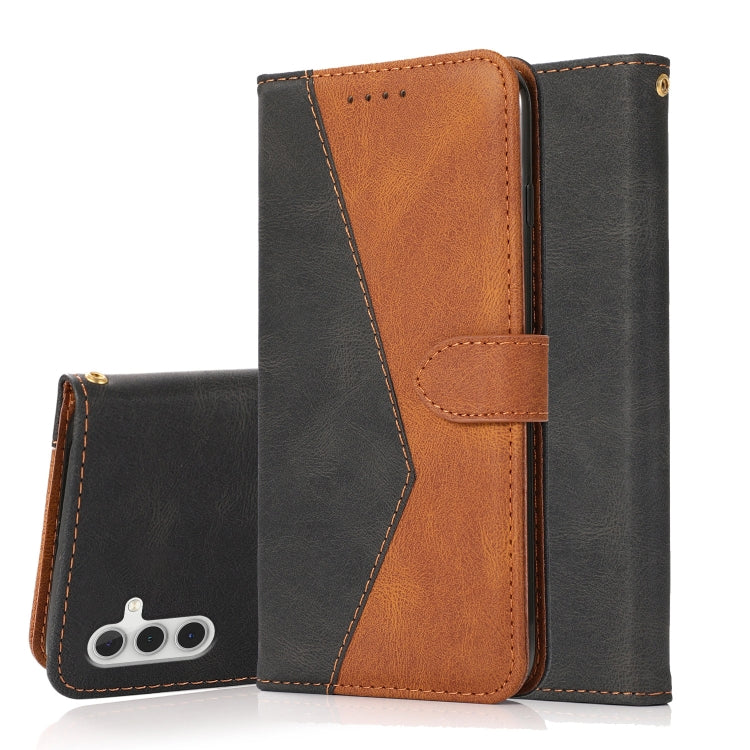 For Samsung Galaxy A14 / A04s Dual-color Stitching Leather Phone Case(Black Brown) - free shipping - PMC TechLife - Order now!