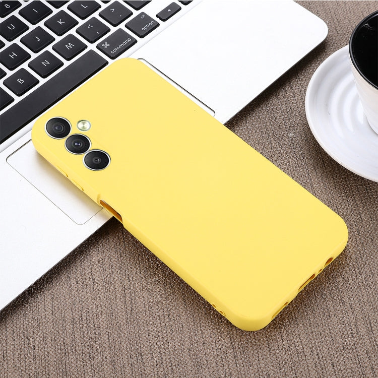 For Samsung Galaxy A24 4G Pure Color Liquid Silicone Shockproof Phone Case(Yellow) - free shipping - PMC TechLife - Order now!