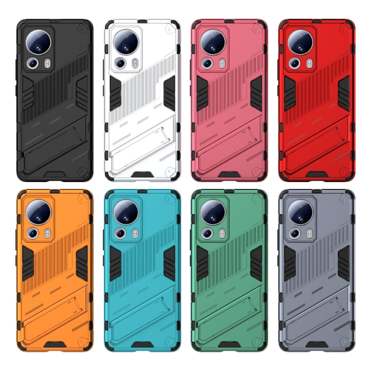 For Xiaomi 13 Lite Punk Armor 2 in 1 PC + TPU Shockproof Phone Case with Holder(Rose Red) - free shipping - PMC TechLife - Order now!