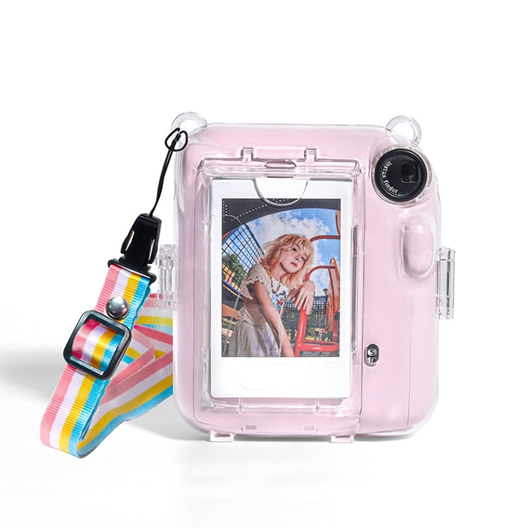 For FUJIFILM instax mini 12 Crystal Hard Acrylic Camera Case with Shoulder Strap(DIY Milk Cow) - Protective Case by PMC Jewellery | Online Shopping South Africa | PMC Jewellery