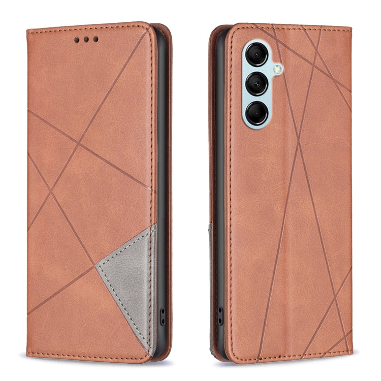 For Samsung Galaxy M14 5G Prismatic Invisible Magnetic Leather Phone Case(Brown) - free shipping - PMC TechLife - Order now!