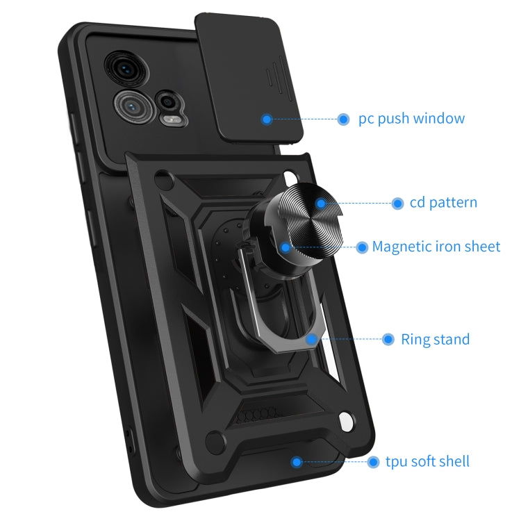 For Motorola Moto G72 Sliding Camera Cover Design TPU+PC Phone Case(Blue) - Motorola Cases by PMC Jewellery | Online Shopping South Africa | PMC Jewellery