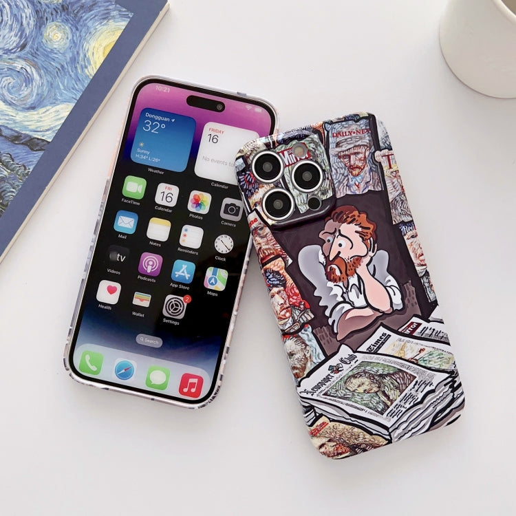 For iPhone 14 Plus Precise Hole Oil Painting Glossy PC Phone Case(Train) - iPhone 14 Plus Cases by PMC Jewellery | Online Shopping South Africa | PMC Jewellery