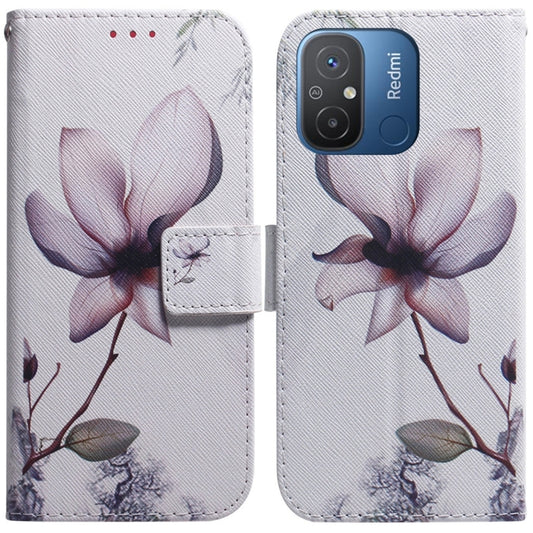 For Xiaomi Redmi 12C / 11A Coloured Drawing Flip Leather Phone Case(Magnolia) - Xiaomi Cases by PMC Jewellery | Online Shopping South Africa | PMC Jewellery