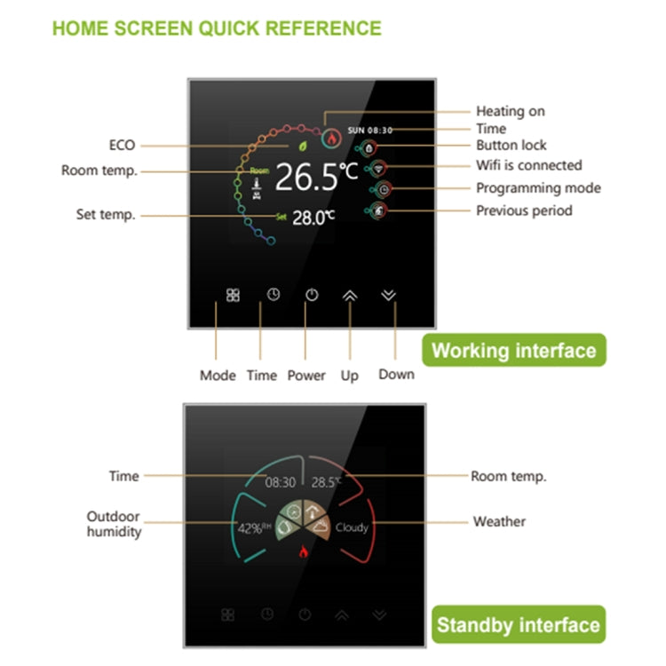 BHT-2002GALM 220V Smart Home Heating Thermostat Water Heating WiFi Thermostat(Black) - Thermostat & Thermometer by PMC TechLife | Online Shopping South Africa | PMC TechLife