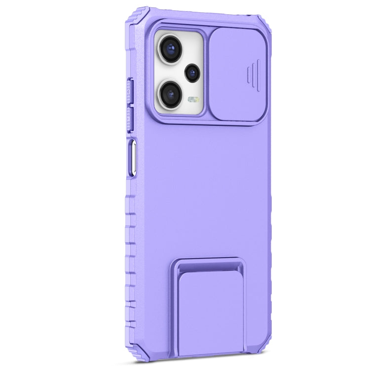 For Xiaomi Redmi Note 12 Pro 5G / Poco X5 Pro Stereoscopic Holder Sliding Camshield Phone Case(Purple) - free shipping - PMC TechLife - Order now!