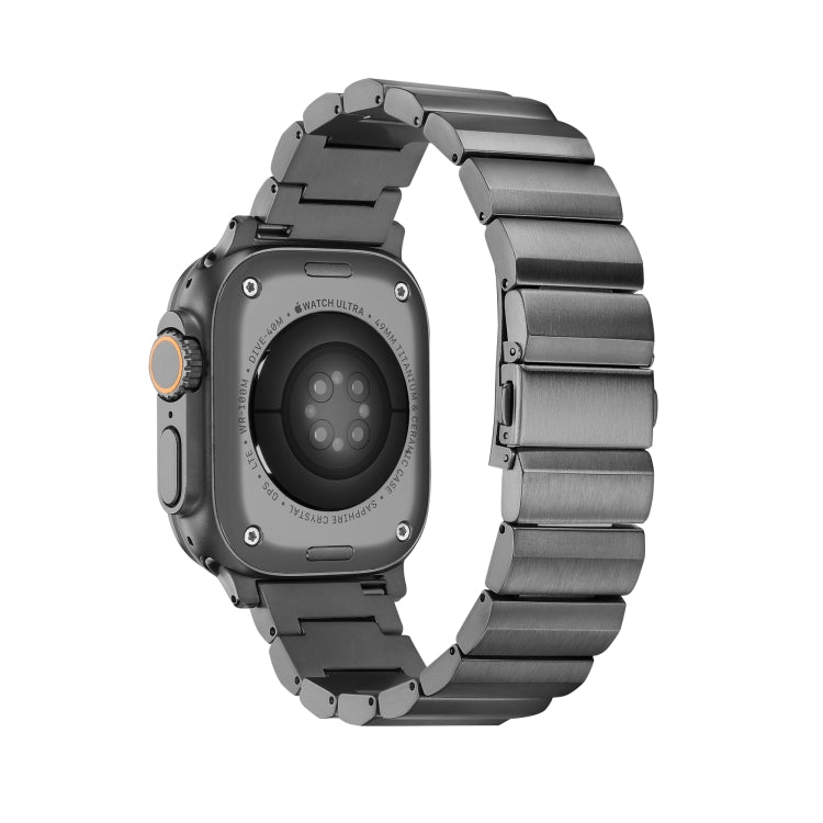 Flat Buckle Titanium Alloy Watch Band For Apple Watch Ultra 49mm&Watch Ultra 2 49mm / Series 9&8&7 45mm / SE 3&SE 2&6&SE&5&4 44mm / 3&2&1 42mm (Gray) - Watch Bands by PMC TechLife | Online Shopping South Africa | PMC TechLife | Buy Now Pay Later Mobicred