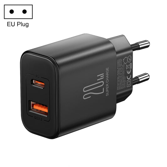J0YROOM TCF05 20W USB+USB-C/Type-C Fast Charger, Specification:EU Plug(Black) - USB Charger by JOYROOM | Online Shopping South Africa | PMC Jewellery