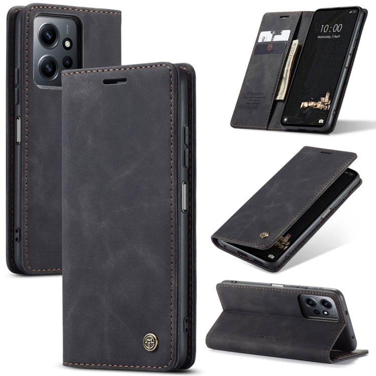 For Xiaomi Redmi Note 12 4G Global CaseMe 013 Multifunctional Horizontal Flip Leather Phone Case(Black) - free shipping - PMC TechLife - Order now!