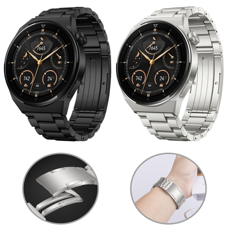 For Huawei Watch Buds / GT3 SE / GT3 Pro 22mm Universal Three Strains Ttanium Steel Watch Band(Silver) - Smart Wear by PMC Jewellery | Online Shopping South Africa | PMC Jewellery