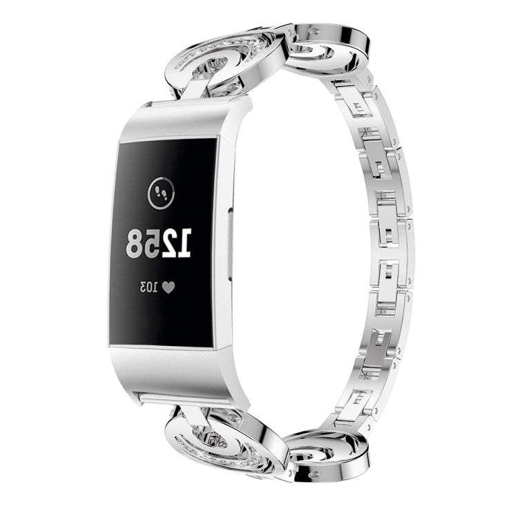 For Fitbit Charge 2 Sun Moon Star Diamond Metal Watch Band(Silver) -  by PMC TechLife | Online Shopping South Africa | PMC TechLife