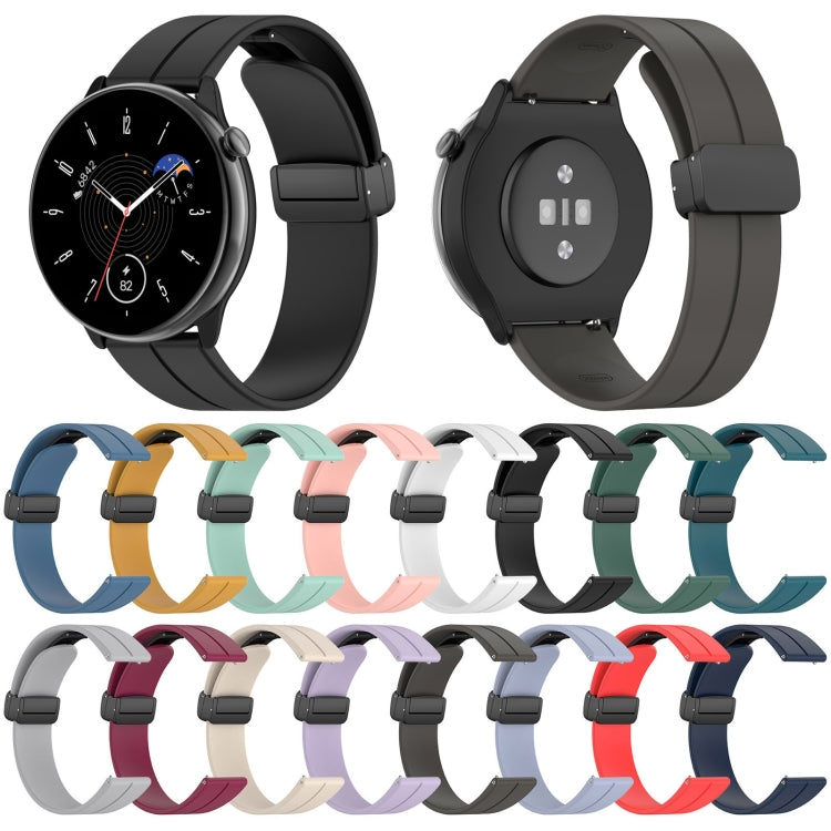For Amazfit GTR Mini Magnetic Fold Clasp Black Buckle Silicone Watch Band(Yellow) -  by PMC TechLife | Online Shopping South Africa | PMC TechLife