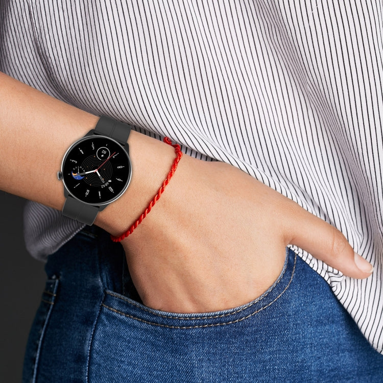 For Amazfit GTR Mini Magnetic Fold Clasp Black Buckle Silicone Watch Band(Blue) -  by PMC TechLife | Online Shopping South Africa | PMC TechLife