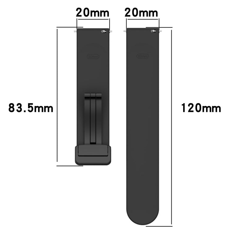 For Amazfit GTR Mini Magnetic Fold Clasp Black Buckle Silicone Watch Band(Midnight Blue) -  by PMC TechLife | Online Shopping South Africa | PMC TechLife