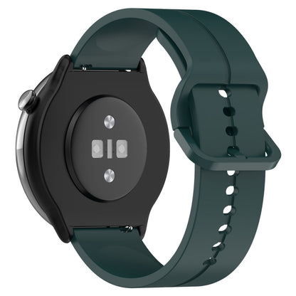 For Amazfit GTR Mini 20mm Flat Head Groove Reverse Buckle Silicone Watch Band(Dark Green) -  by PMC Jewellery | Online Shopping South Africa | PMC Jewellery