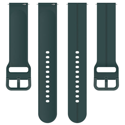 For Amazfit GTR Mini 20mm Flat Head Groove Reverse Buckle Silicone Watch Band(Dark Green) -  by PMC Jewellery | Online Shopping South Africa | PMC Jewellery