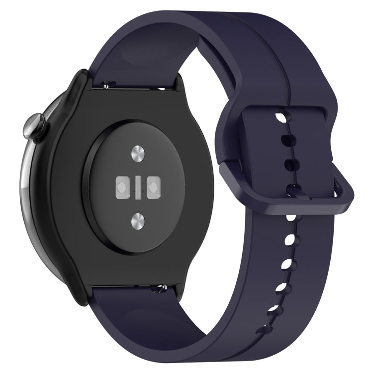 For Amazfit GTR Mini 20mm Flat Head Groove Reverse Buckle Silicone Watch Band(Navy Blue) -  by PMC TechLife | Online Shopping South Africa | PMC TechLife