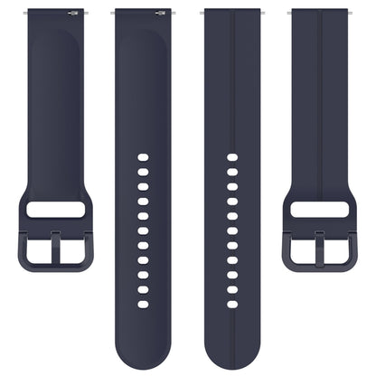 For Amazfit GTR Mini 20mm Flat Head Groove Reverse Buckle Silicone Watch Band(Navy Blue) -  by PMC Jewellery | Online Shopping South Africa | PMC Jewellery