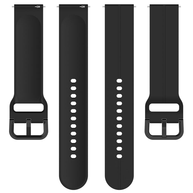 For Amazfit GTR Mini 20mm Flat Head Groove Reverse Buckle Silicone Watch Band(Black) -  by PMC Jewellery | Online Shopping South Africa | PMC Jewellery