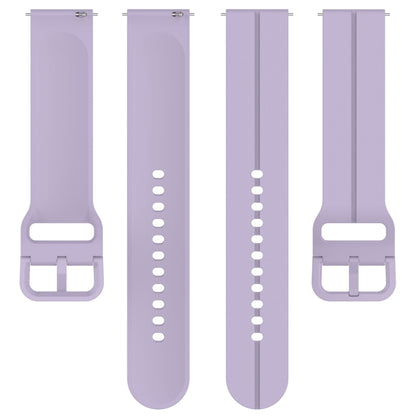 For Amazfit GTR Mini 20mm Flat Head Groove Reverse Buckle Silicone Watch Band(Light Purple) -  by PMC Jewellery | Online Shopping South Africa | PMC Jewellery