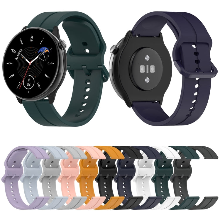 For Amazfit GTR Mini 20mm Flat Head Groove Reverse Buckle Silicone Watch Band(Yellow) -  by PMC TechLife | Online Shopping South Africa | PMC TechLife