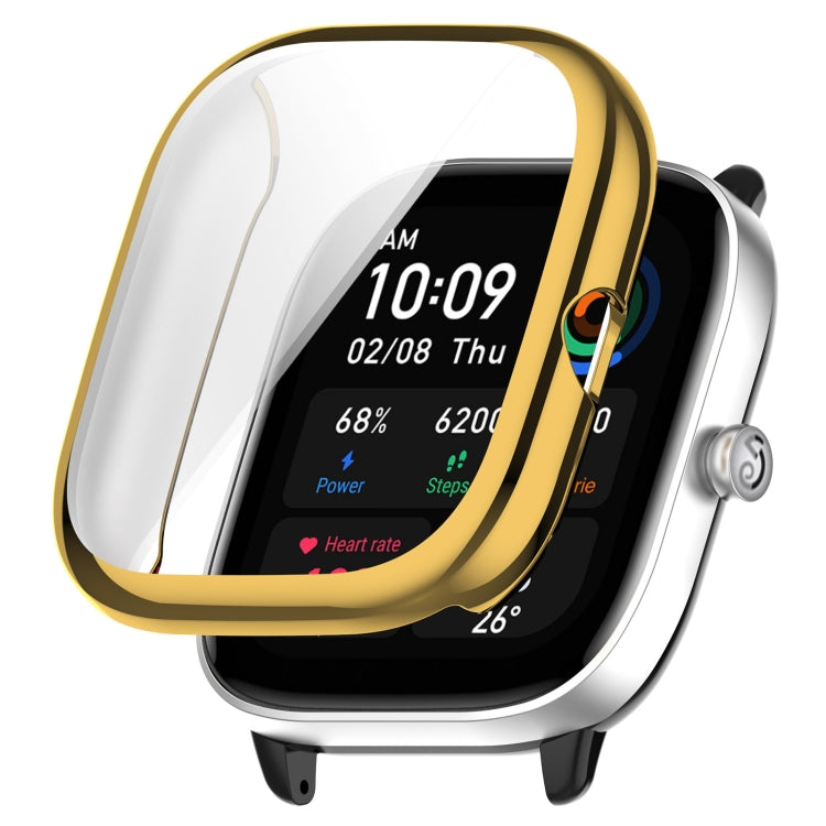 For Amazfit GTS4 Mini Full Coverage TPU Electroplating Watch Protective Case(Gold) -  by PMC TechLife | Online Shopping South Africa | PMC TechLife