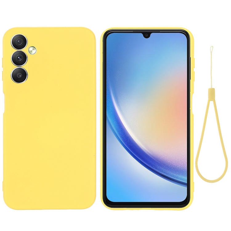 For Samsung Galaxy M14 5G Pure Color Liquid Silicone Shockproof Phone Case(Yellow) - free shipping - PMC TechLife - Order now!