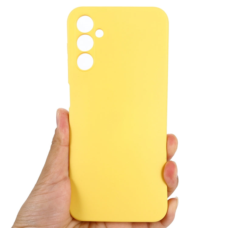 For Samsung Galaxy M14 5G Pure Color Liquid Silicone Shockproof Phone Case(Yellow) - free shipping - PMC TechLife - Order now!