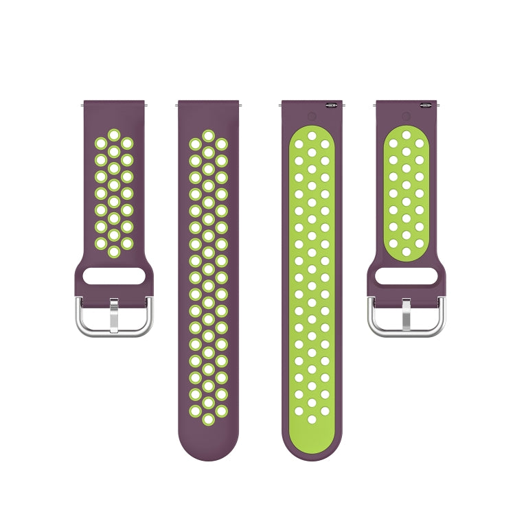 For Honor Watch GS 3i 22mm Sports Two-tone Silicone Watch Band(Purple Lime) -  by PMC Jewellery | Online Shopping South Africa | PMC Jewellery