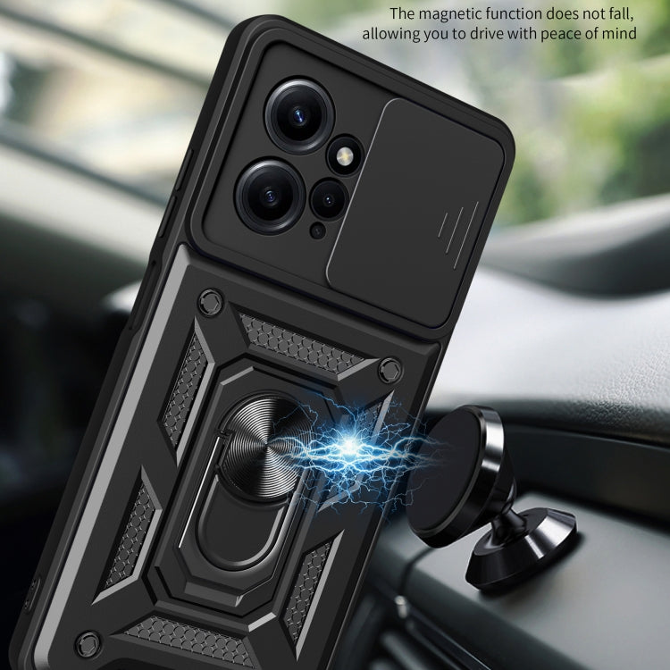 For Xiaomi Redmi Note 12 4G Global Sliding Camera Cover Design Phone Case(Dark Green) - free shipping - PMC TechLife - Order now!