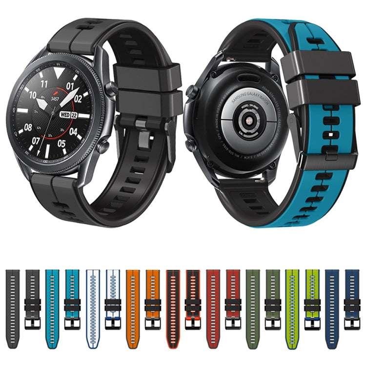 22mm Universal Vertical Line Two-Color Silicone Watch Band(Orange+Black) - Smart Wear by PMC TechLife | Online Shopping South Africa | PMC TechLife