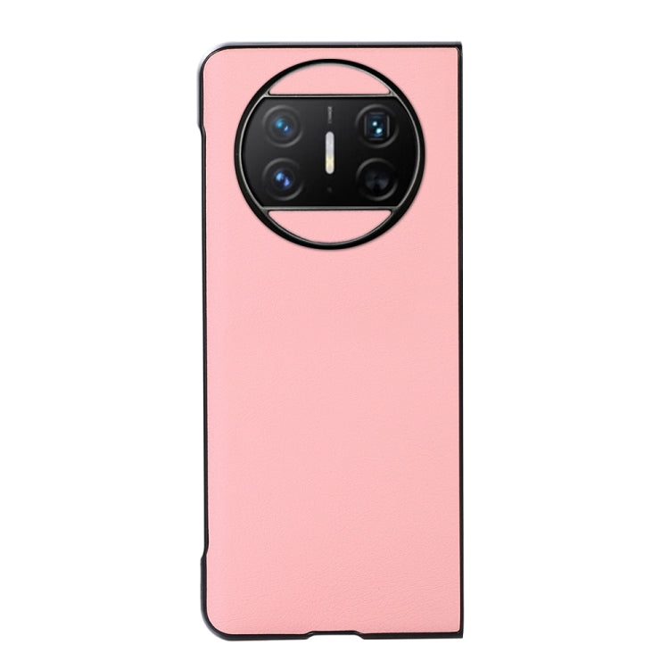 For Huawei Mate X3 Two-color Litchi Texture PU Phone Case(Pink) - Huawei Cases by PMC TechLife | Online Shopping South Africa | PMC TechLife | Buy Now Pay Later Mobicred